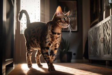 Bengal cat looking relaxed