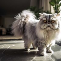 Persian cat looking fabulous in sun lit apartment