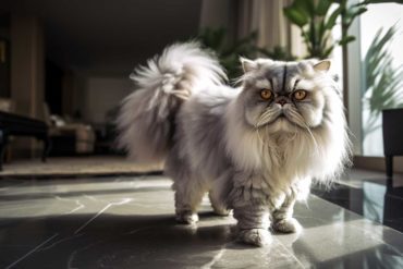 Persian cat looking fabulous in sun lit apartment